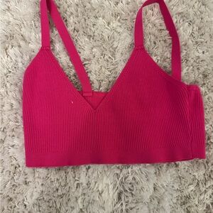 Zara Pink Ribbed Crop Top